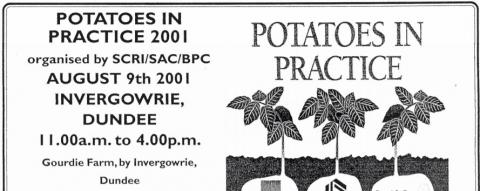 Advert for the first Potatoes in Practice event (2001)